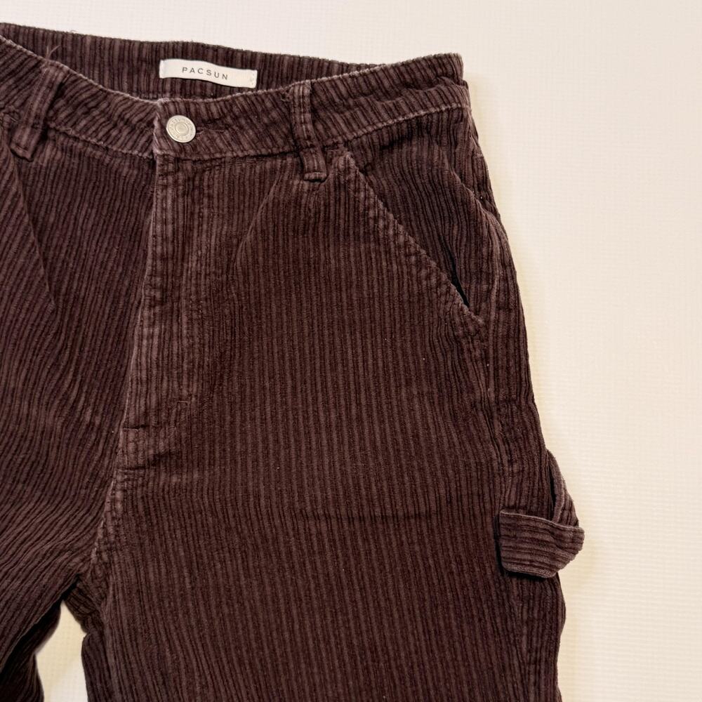 PacSun Pants Juniors 26 Brown 90s BF Carpenter Corduroy Straight Leg Relaxed - Picture 6 of 12